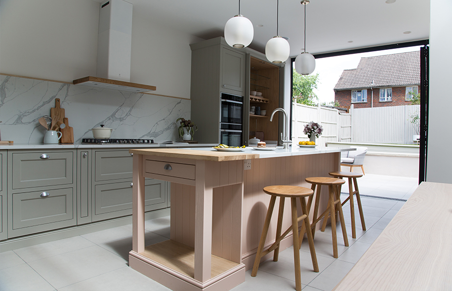 Modern kitchen renovation bifold patio doors
