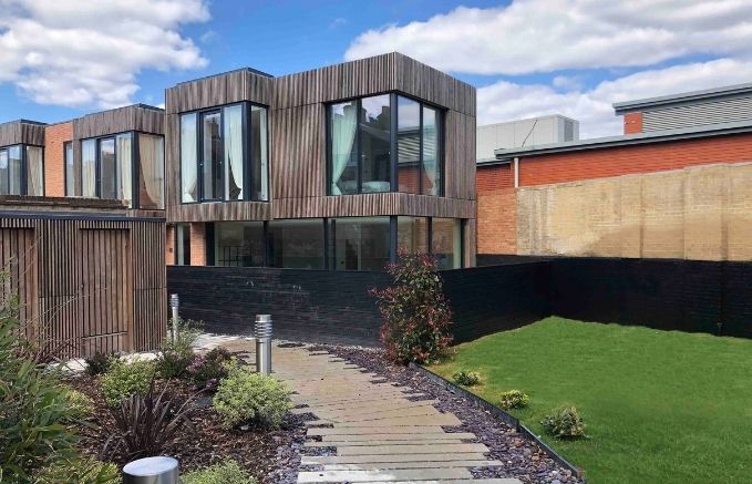 villiews mews with sieger casement windows, sliding doors and juliet balcony