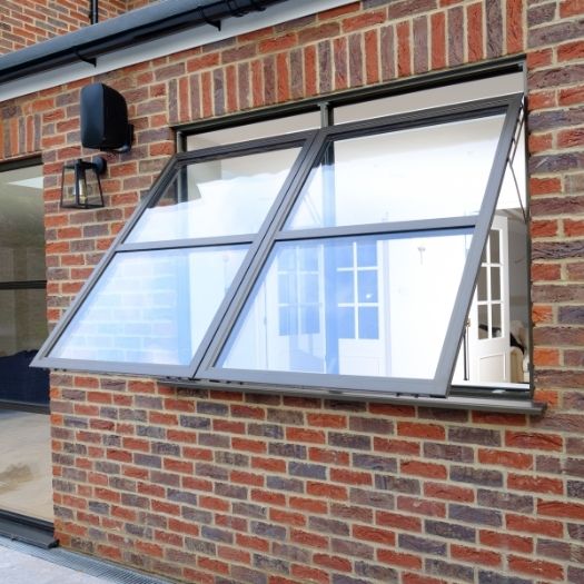 top hung casement window with glazing bars for an industrial steel look