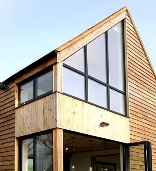 aluminium top hung windows with fixed gable end windows