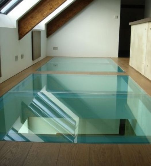 internal glass floor - tinted glass floorlight