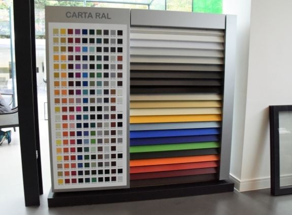 large RAL colour chart on show at the sieger glazing showroom in Amersham
