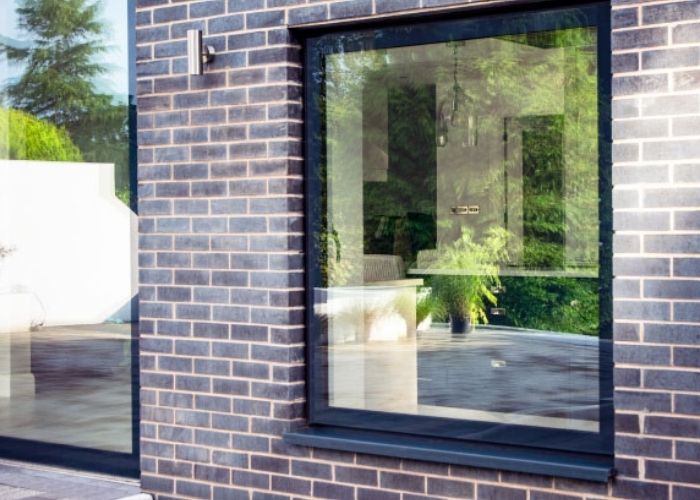 large flush glazed aluminium casement window from Sieger