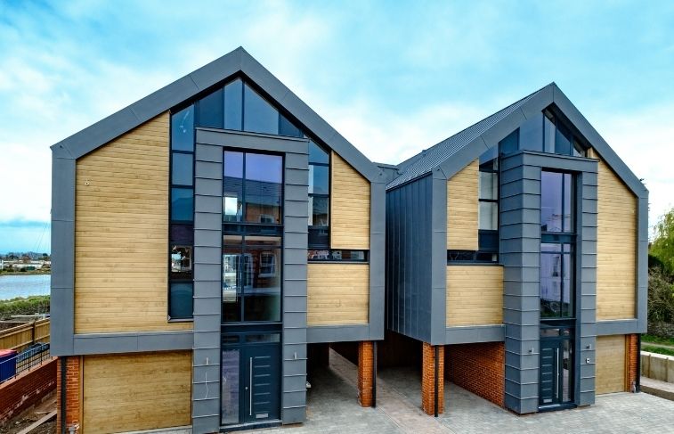 sieger slim framed aluminium glazing used in a glazing package for a residential development