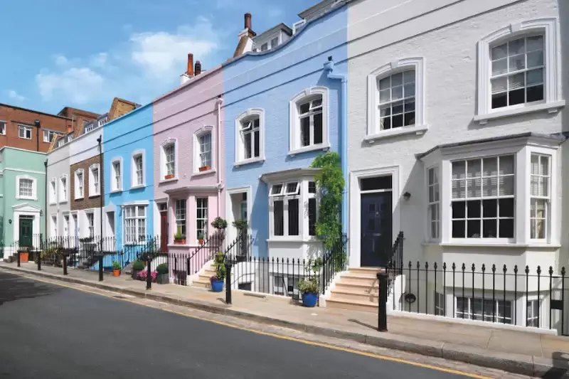 terraced homes with traditional and elegant aluminium entrance doors
